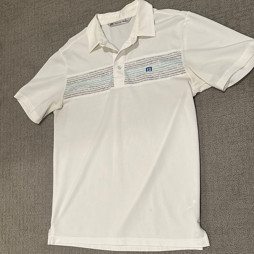 Travis Mathew Men's White Golf Polo Shirt